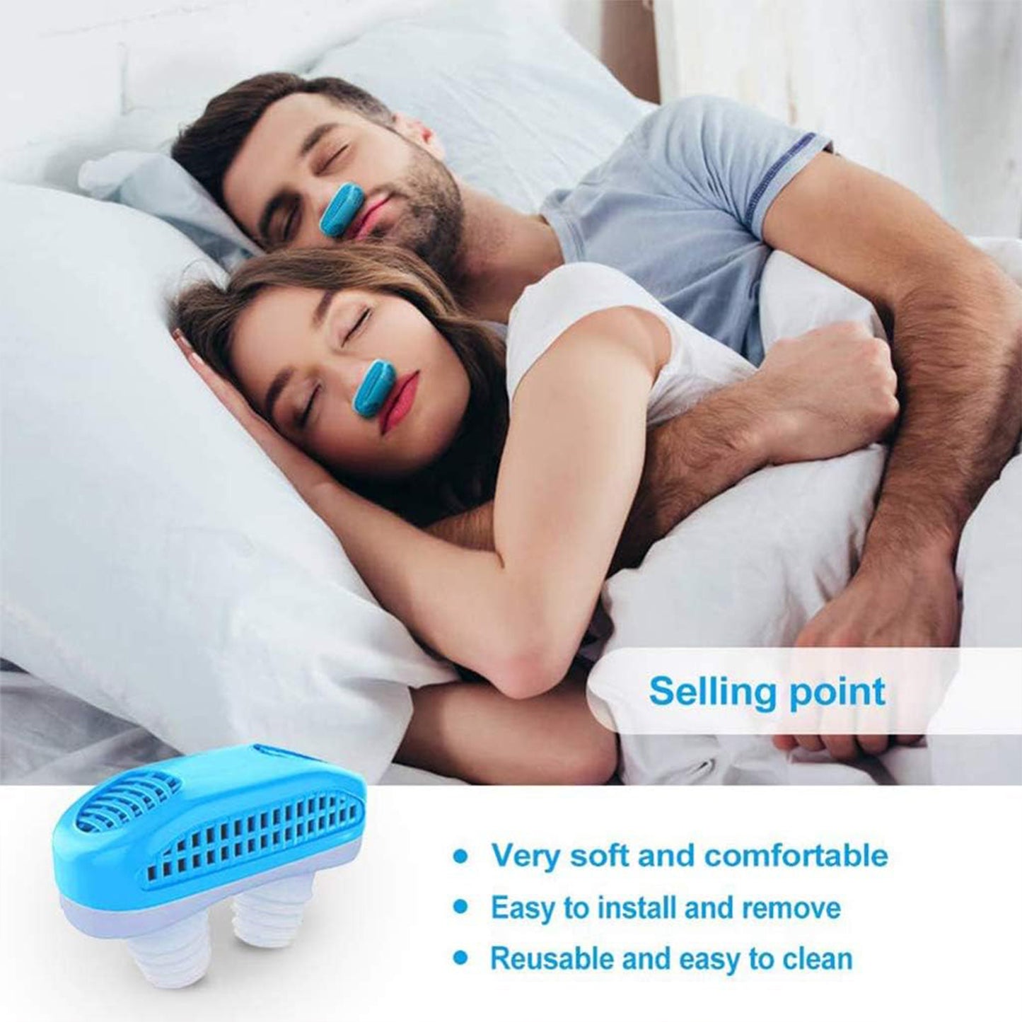 2 In 1 Anti Snoring And Air Purifier Nose Clip Anti Snoring Device (1 Pc With Plastic Case)