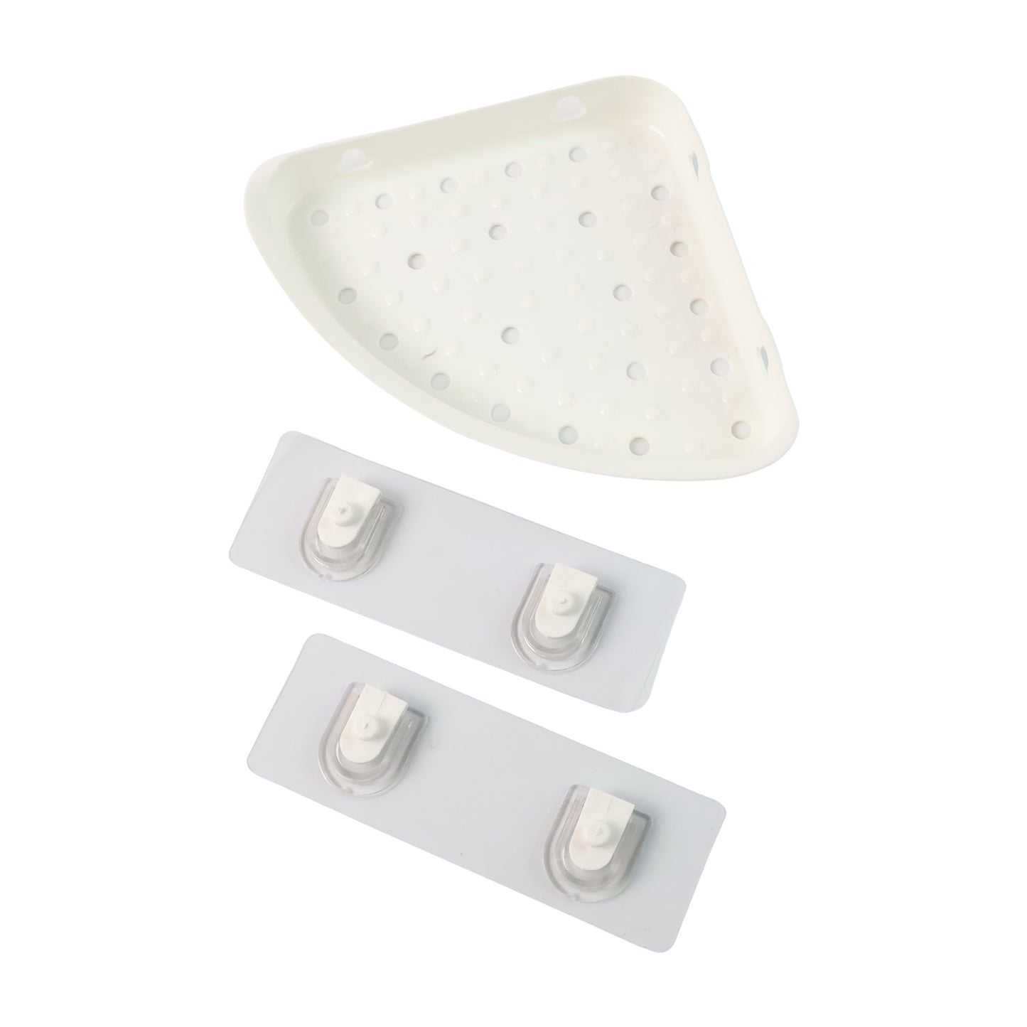 Self-adhesive Corner Bathroom Shelf With Fast-drain Holes (1 Pc)