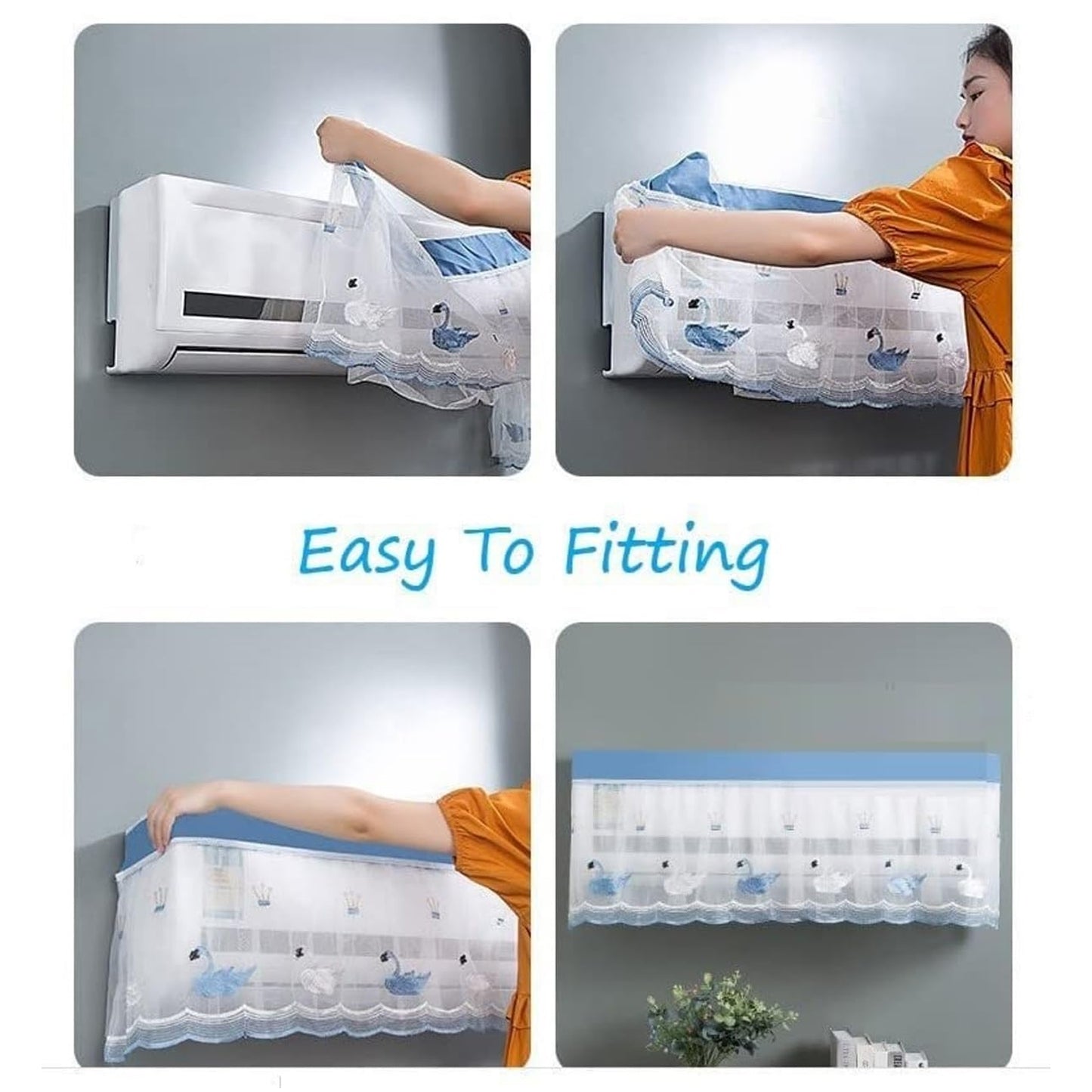 Ac Cover Air Conditioning Dust Cover Folding Designer (Approx 1 Ton 1 Pc Ac Curtain Mix Design)