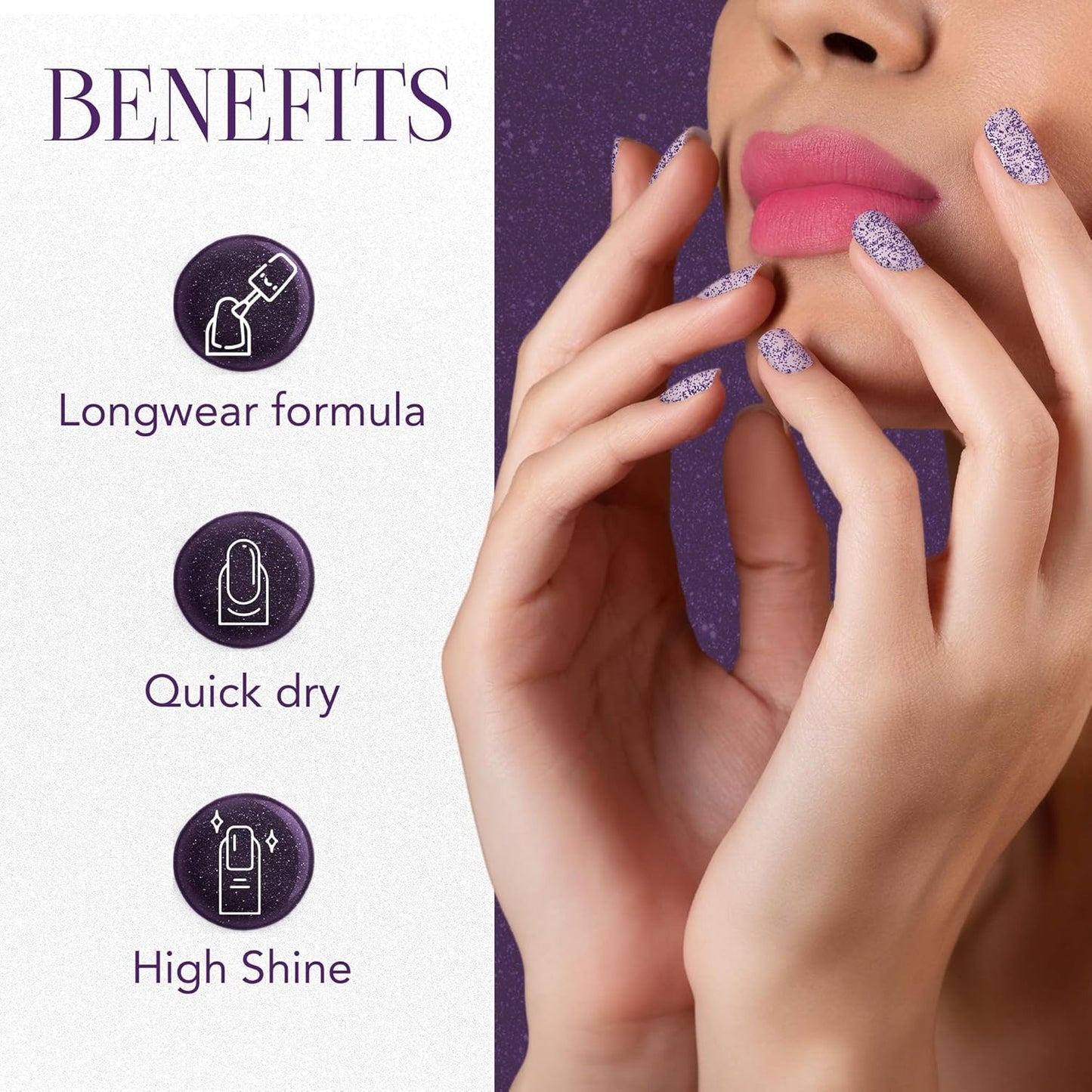 Og Beauty Purple Dazzle Starlet Glitter Nail Paint (10 Ml  1 Pc)