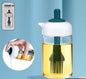 2 In 1 Glass Oil Dispenser Jar  Bottle With Brush (1 Set)