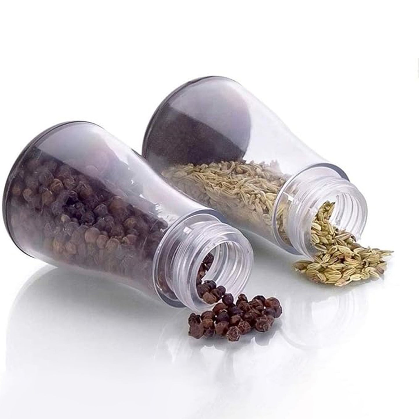 6-piece Plastic Spice Jar Set With Stand