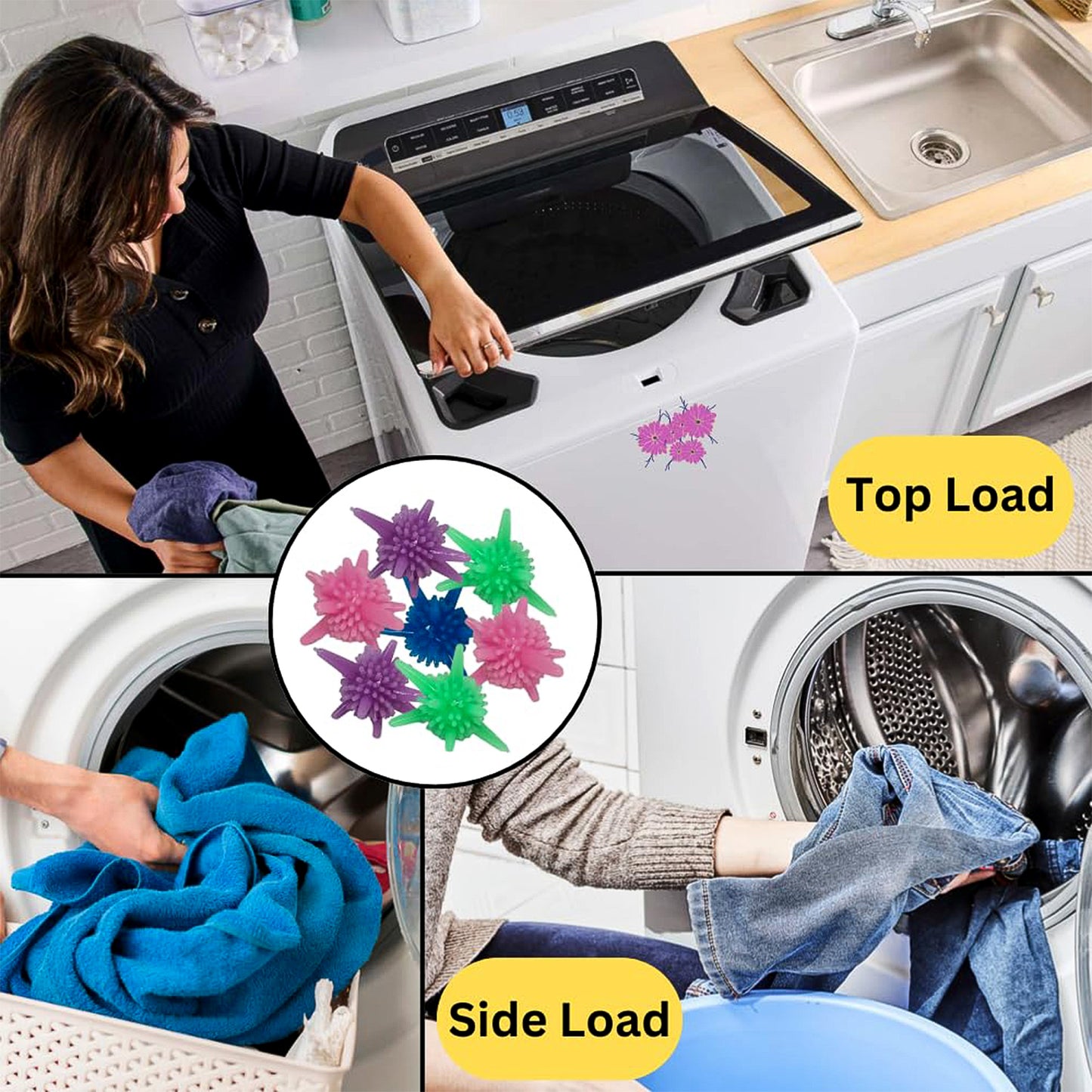 Reusable Laundry Washing Balls (Mix Color  50 Pcs Set)