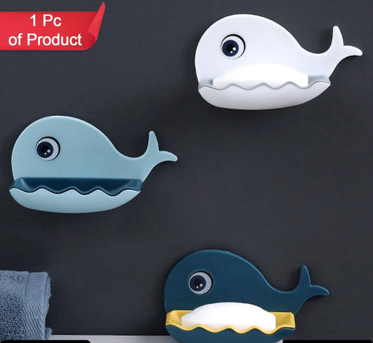 4044 Fish Shape Double Layer Adhesive Waterproof Wall Mounted Soap Bar Holder Stand Rack For Bathroom Shower Wall Kitchen