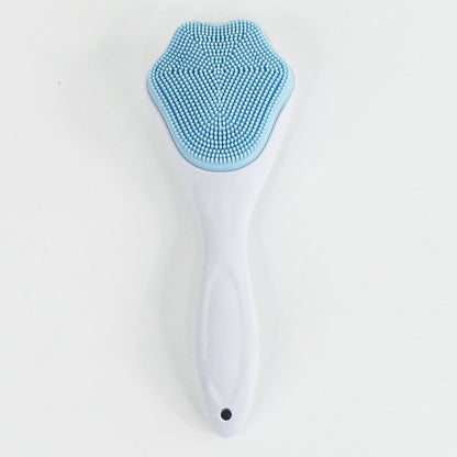 Silicone Face Scrubber Exfoliating Brush Manual Handheld Facial Cleansing Brush (1 Pc)