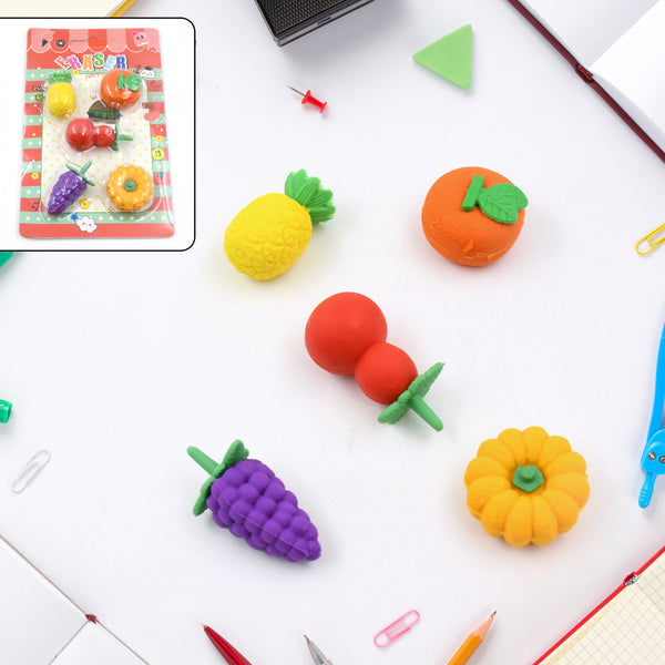 18033 3d Mix Design Fancy  Stylish Colorful Erasers Mini Eraser Creative Cute Novelty Eraser For Children Different Designs Eraser Set For Return Gift Birthday Party School Prize (1 Set)
