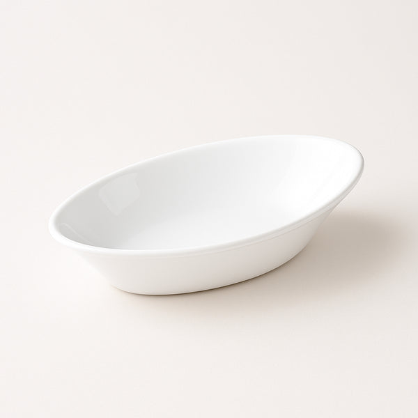 Plastic Marin Serving Bowl  Elegant Oval Deep Bowl (1 Pc  White)