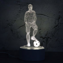 3d Illusion Led Night Lamp With Football Player Design