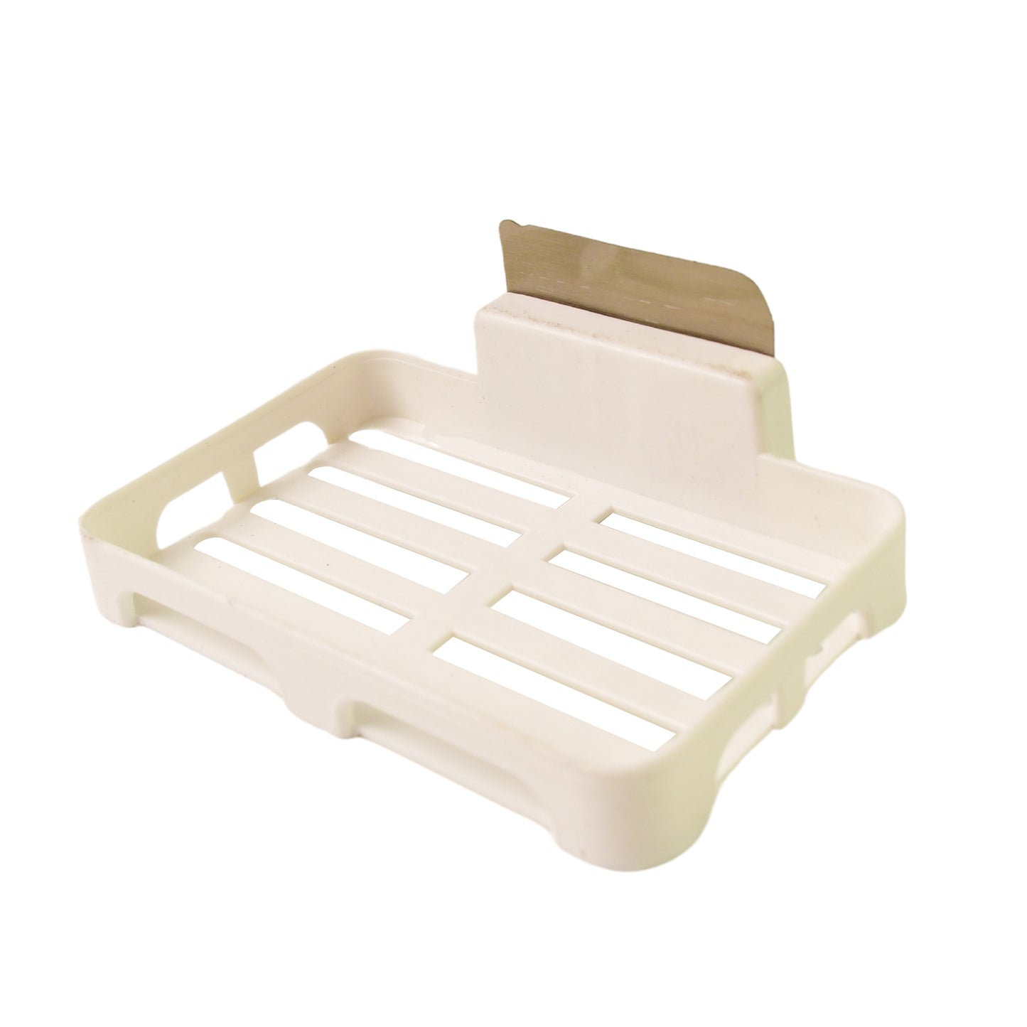 Self-adhesive Wall Mount Plastic Soap Dish With Drain Slots