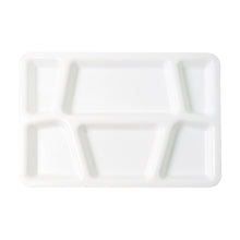 Plastic Multi-compartment Rectangular Meal Serving Tray  Plate (1 Pc  White)