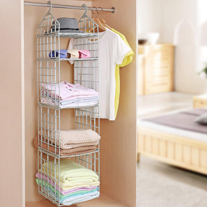 4526 Multipurpose 5 Layer Folding Clothes Storage Rackscloset For Students Wardrobe Shelves Socks Scarf T-shirt Etchanging Organizer Storage Holders  Racks