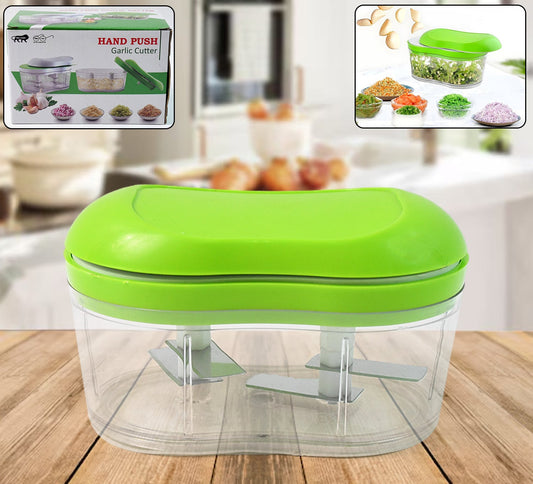 Manual Hand Push Garlic Cutter  Vegetable Chopper (1 Pc)