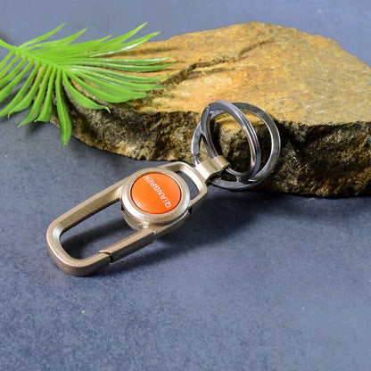 Premium Metal Keychain Carabiner Clip Hook With Dual Key Rings (1 Pc)