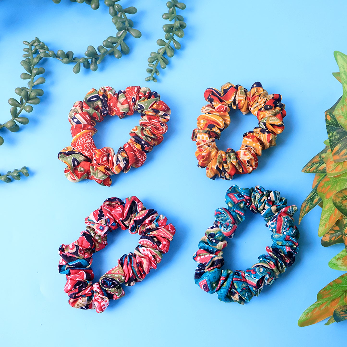 Set Of 12 Stylish Printed Fabric Hairband