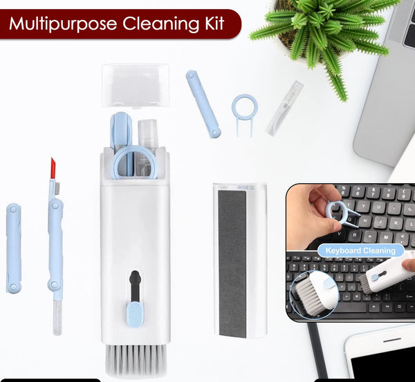 6462 7 In 1 Electronic Cleaner Kit Cleaning Kit For Monitor Keyboard Airpods Screen Dust Brush Including Soft Sweep Swipe Airpod Cleaner Pen Key Puller And Spray Bottle