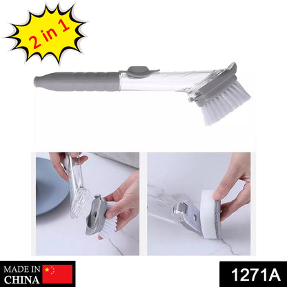 1271a 2-in-1 Dishwashing Brush Long Handle Wash Pot Brush Washing Dish