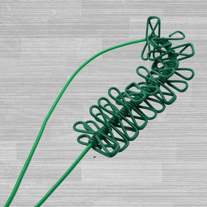 9373 Elastic Cloth Drying Rope With 12 Metal Clip Portable Clothes Line For Home  Travel