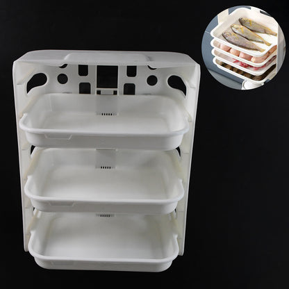 Plastic 3 Layer Wall-mounted Food Organizer Rack (1 Set)