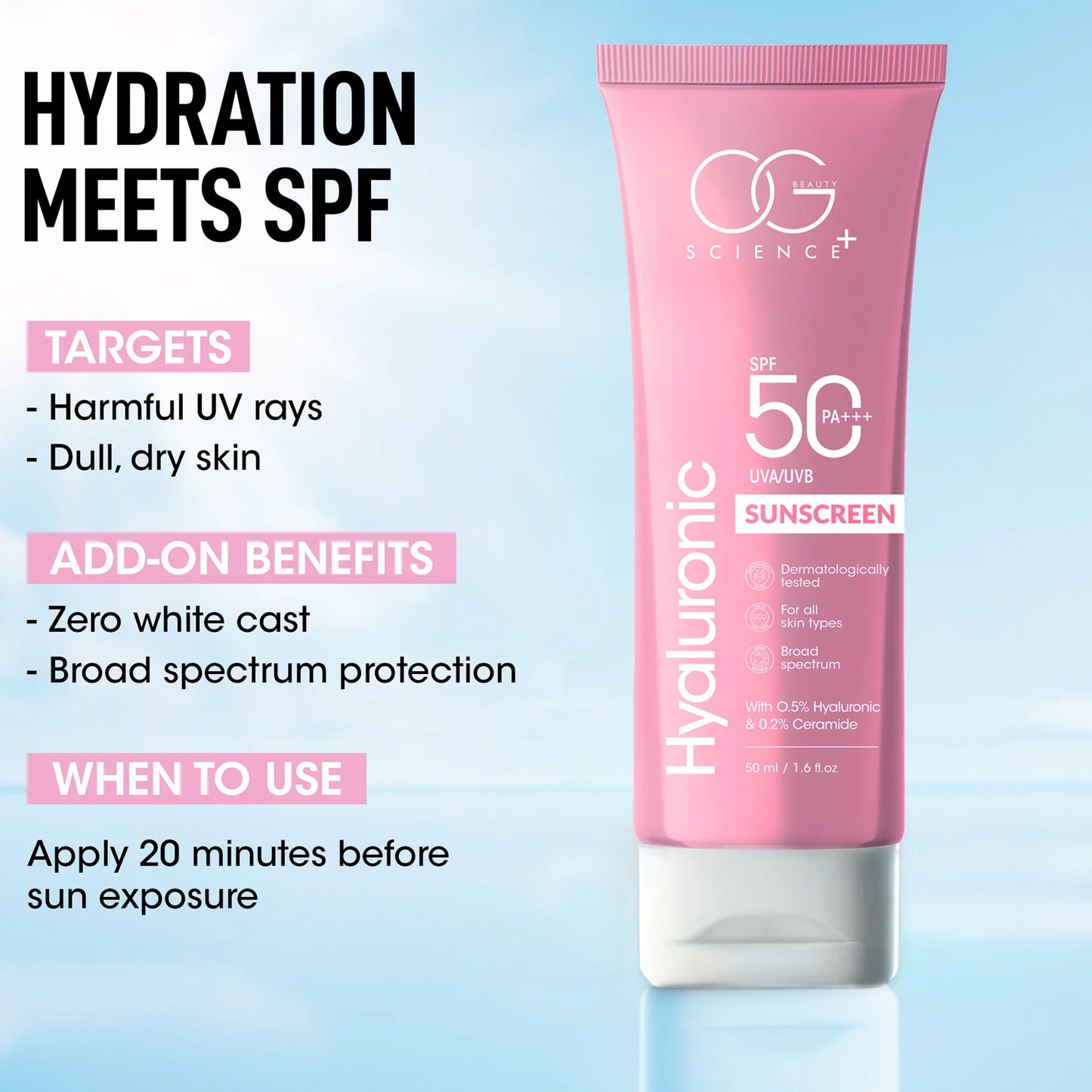 Og Beauty Science Hyaluronic Sunscreen (50ml  1 Pc)