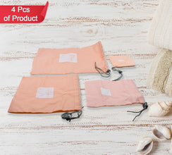 4510 Travel Storage Bag Waterproof Nylon Drawstring Pouch Men And Women Folding Clothes Classified Organizers Packing Shoes Luggage Bags (4 Pc Set)