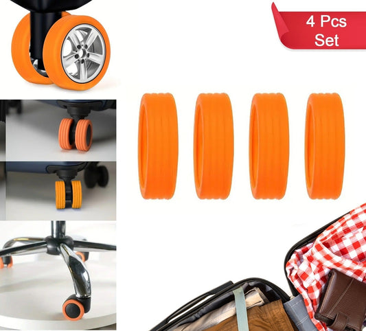 Luggage Wheel Covers 8  4 Pcs Luggage Wheel Covers For Suitcase Reduce Noise For Travel Luggage Suitcase Silicone Suitcase Wheels Cover For Protect Suitcase Wheels (8 Pcs  4 Pc Set)