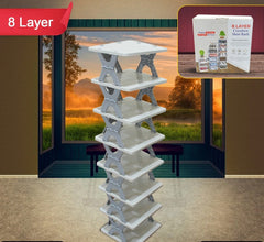 Smart Shoe Rack Shoes Stand Multifunctional Entryway Foldable  Collapsible Door Shoe Rack Free Standing Heavy Duty Plastic Shoe Shelf Storage Organizer Narrow Footwear Home (1 Pc 4 Layer 6 Layer 8 Layer)