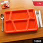 Plastic Multi-compartment Rectangular Meal Serving Tray  Plate (1 Pc  Red)