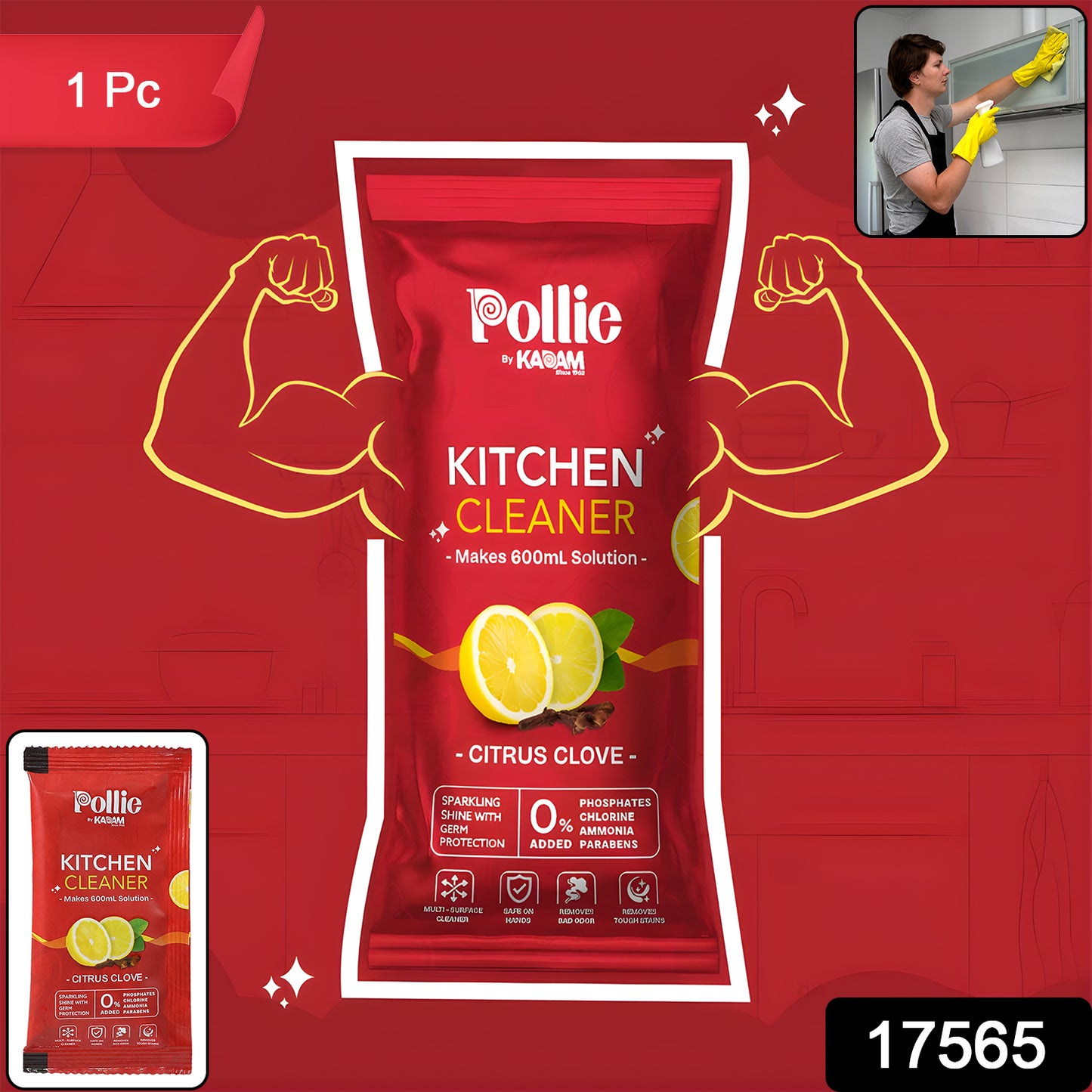 Pollic Kadam Concentrated Kitchen Surface Cleaner Sachet