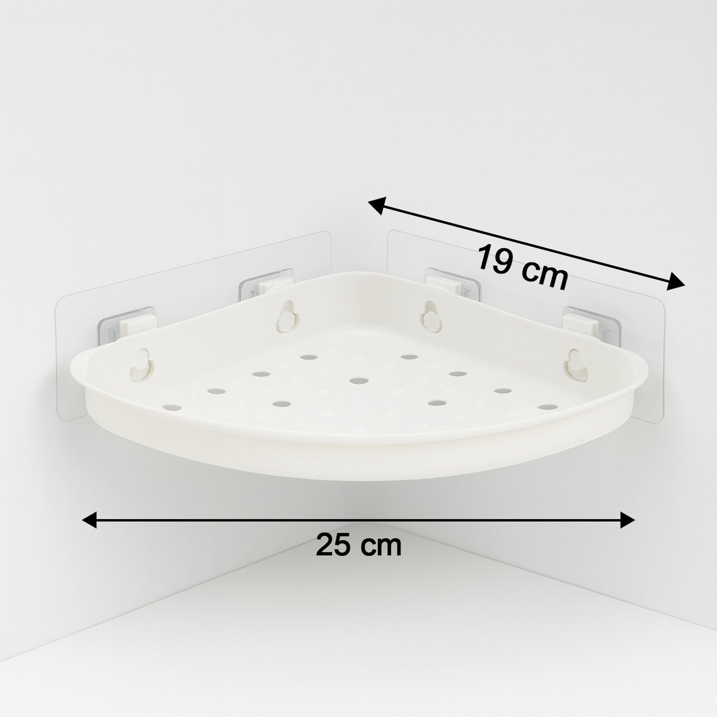 Self-adhesive Corner Bathroom Shelf With Fast-drain Holes (1 Pc)