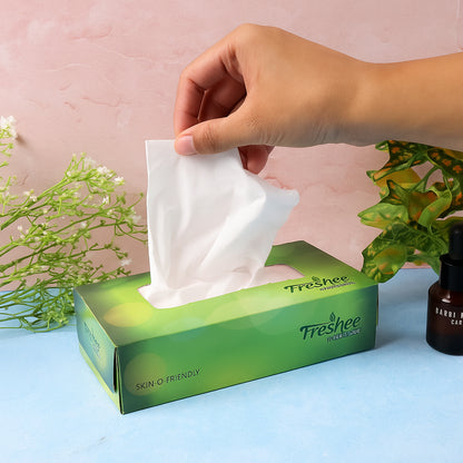 Freshee Premium Skin-friendly Facial Tissues  100 Pc Box (18 X 20 Cm)