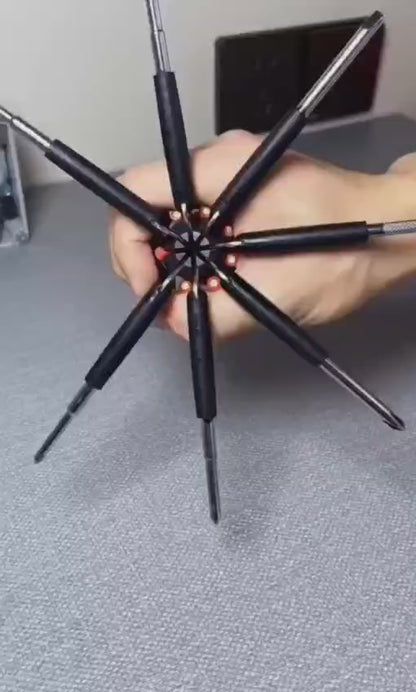 8 In 1 Multi-function Screwdriver Kit With Led Portable Torch