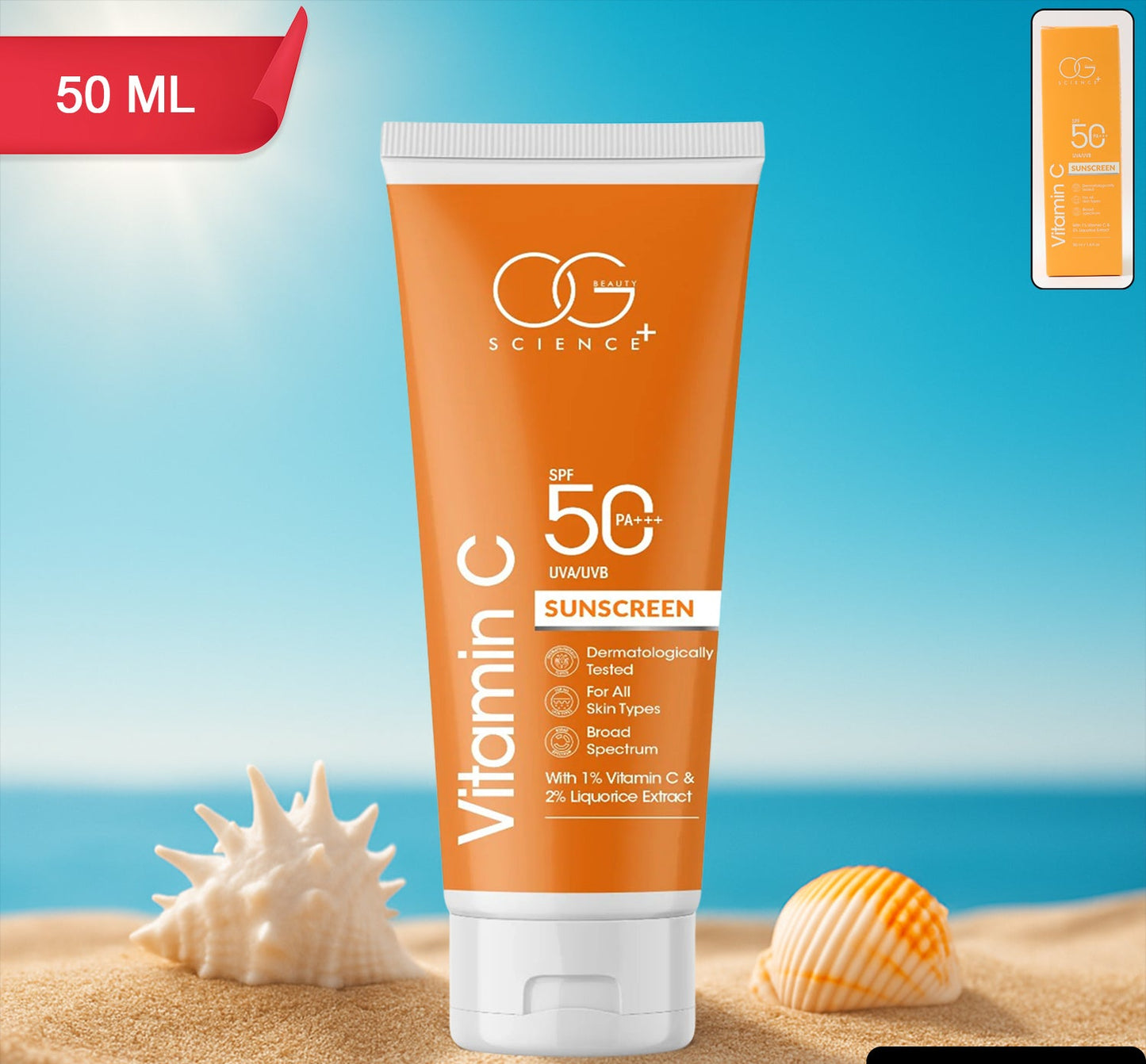 Og Beauty Vitamin C Sunscreen Spf 50 Pa+++ - (1 Pc  50ml)