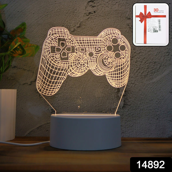 3d Acrylic Led Night Lamp  Game Controller Shape Decorative Light For Gamers (1 Pc)