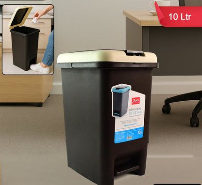 Apex Push N Pedal Plastic Dustbin 10l Capacity (1 Pc)