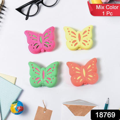 Butterfly Shape Eraser Rubber (1 Pc  Mix Colour  Design)