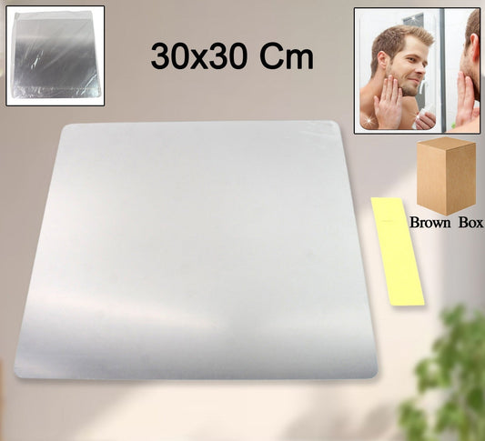 Plastic Square 3d Mirror Wall Stickers (1 Pc  30x30 Cm)
