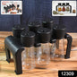 6-piece Plastic Spice Jar Set With Stand
