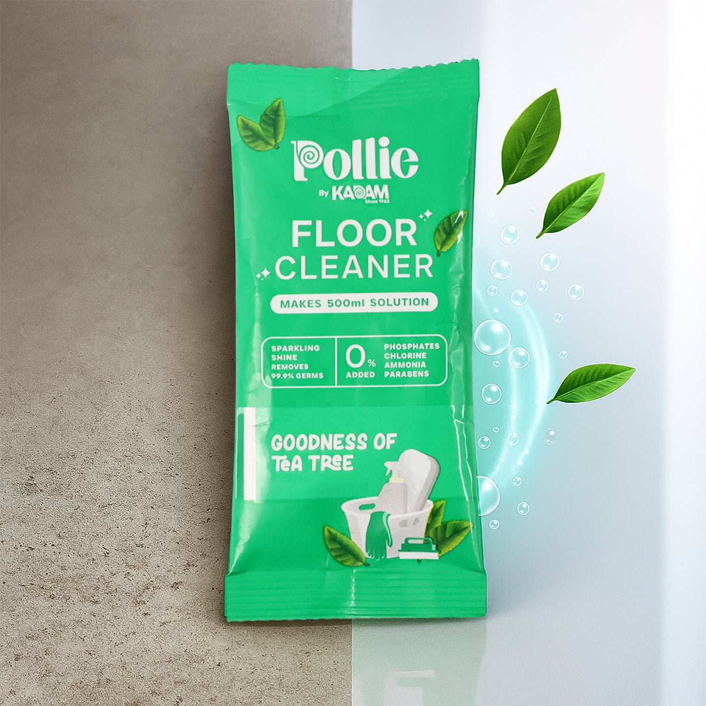 Pollic Kadam Concentrated Floor Cleaner Sachet  Tea Tree Fragrance (50 Gm)