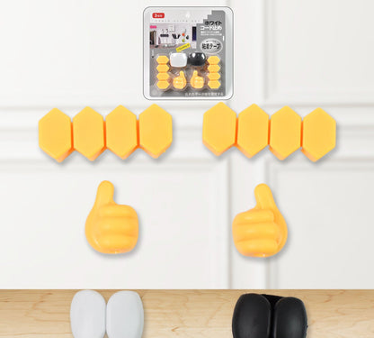 Self Adhesive Hooks For Cable Clips Desktop Cable Organizer (6 Pcs Set  Mix Design)