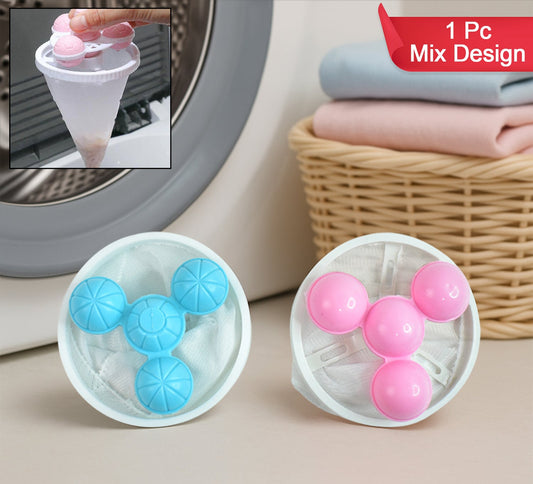 12604 Laundry Ball Floating Pet Fur Lint Hair Catcher Household Reusable Washing Machine Floating Lint Mesh Bag Hair Filter Net Pouch Washing Lint Hair Remover Net Mesh Bag Dryer (1 Pc)