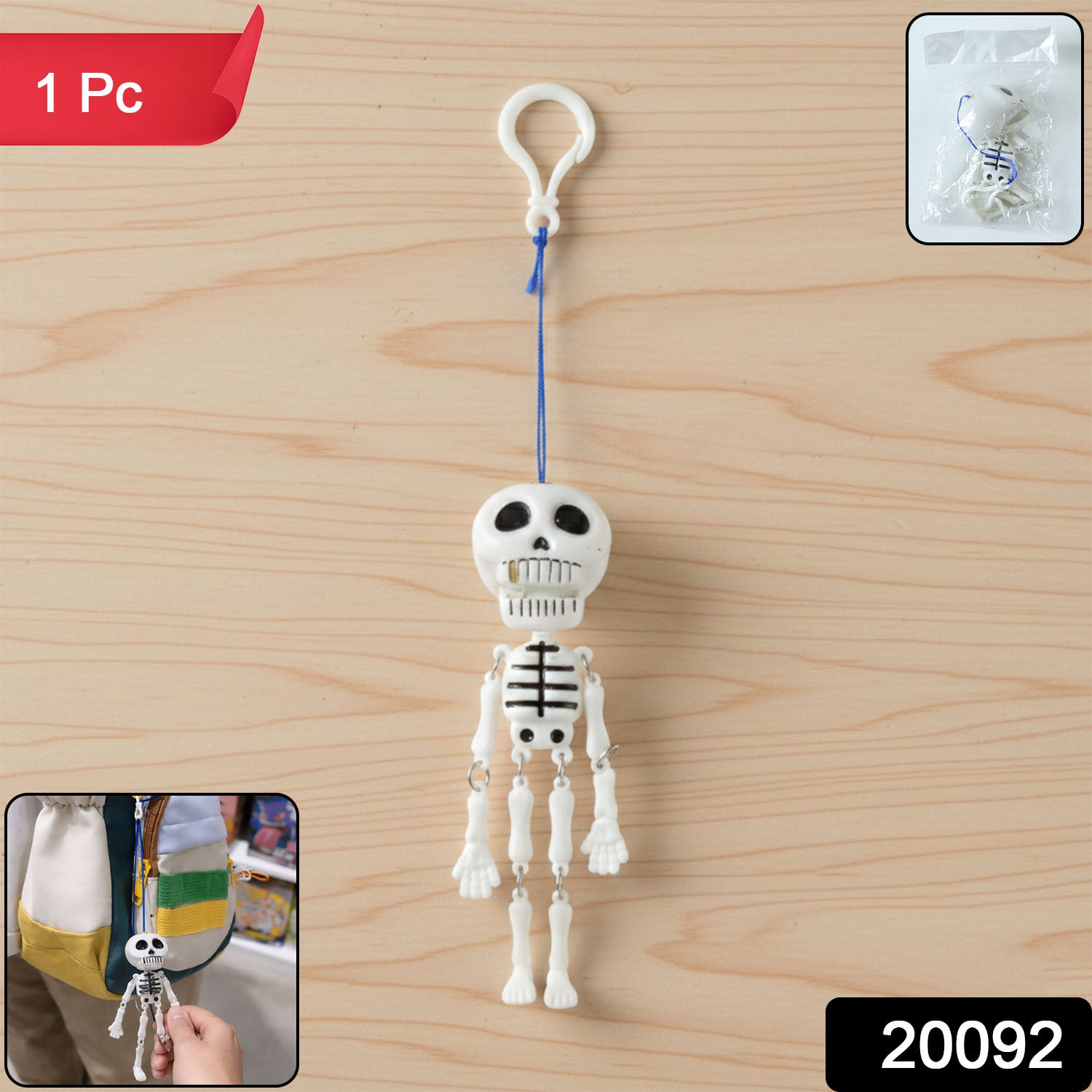 Hanging Skeleton Doll Keychain (1 Pc)